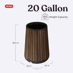 Keter Signature Conic 28.5 Inch Tall Round Large Wood Look Planter for Indoor or Outdoor Flower Pot Ideal for Patio Deck and Front Porch Decor, Rosewood - Image 2