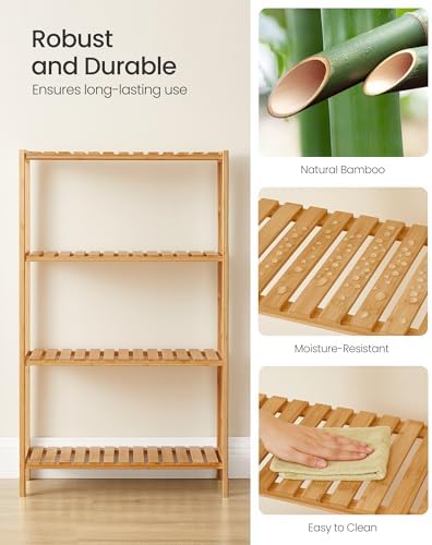 SONGMICS 4-Tier Bamboo Shelf, Freestanding Bathroom Storage Rack - Image 5