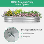 8×4×1 ft Large Galvanized Raised Garden Bed Outdoor, Easy Assembly Metal Planter Box for Gardening, Vegetables, Herbs, Flower - Image 6