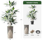 SIGNWIN Artificial Tree in Geometric Pattern Planter, Fake Dracaena Tree Silk Tree for Indoor and Outdoor Home Decoration - 66" Overall Tall (Plant Pot Plus Tree) - Image 6