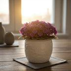 HERDUK 6.5” Ceramic Self Watering African Violet Planter with Embossed Floral Design – Durable Indoor Plant Pot for Orchids, Succulents, and Houseplants - Image 7