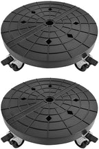 14 Inch Plant Caddy with Wheels Outdoor Indoor, Rolling Plant Stand for 400lb Heavy Duty Flower Pots, Round Plant Rollers Lockable Potted Planter Dolly, 2 Pack Black by NOAMOO