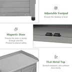 Outdoor Storage Cabinet & Potting Bench Table with Metal Top, Wooden Patio Furniture, Garden Workstation (Classic Grey, 39x31.5x17in) - Image 6