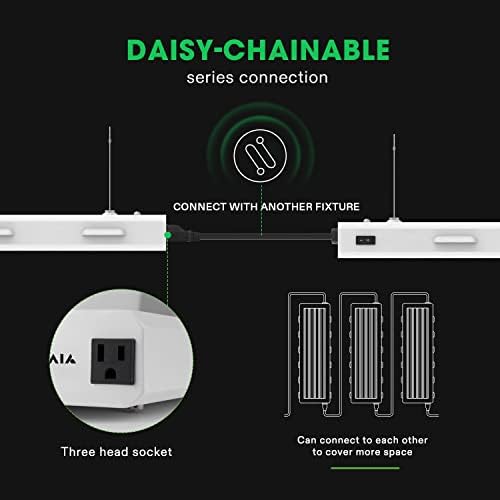 VIVOSUN T5 Grow Lights, 5000 Lumens per 4ft., 216W (4 X 54W), 6500K HO Fluorescent Tubes, with High-Output T5 Light Fixture Bulbs for Indoor Plants, 8ft Power Cord, 2 Hanging Cables, 2 On/Off Control - Image 4