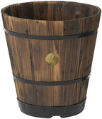Takasho PPW-02LN Wood Barrel Planter, Deep Type, L, Depth 16.1 x Height 15.7 x Width 16.1 inches (41 x 40 x 41 cm), by Takasho
