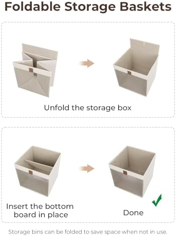 StorageWorks Closet Organizer Bins with Clear Window, Beige, 11x11x11 - Image 7