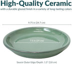 Sunnydaze 7" Ceramic Plant Saucers for Planters, 2pk, Seafoam - Image 5