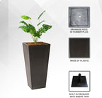 XBrand 28-Inch Tapered Indoor and Outdoor, Set of 2, Black Planter - Image 5