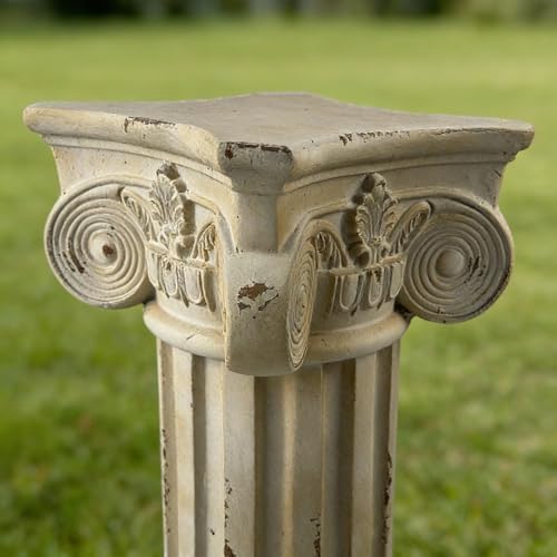 28.93" Roman Column Pedestal Plant Stand with Base, Greek Style Pillar Sculpture Magnesium Oxide Decorative Stand for Indoor Outdoor Garden Patio Wedding Party Display, Hand Painted Statue Holder - Image 7