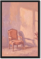 Impressionist Interior Wall Art, Black Framed Cozy Armchair Print by Unknown