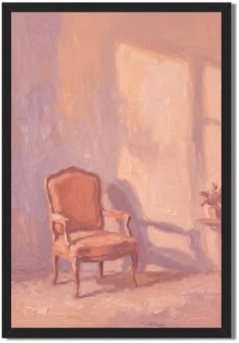 Impressionist Interior Wall Art, Black Framed Cozy Armchair Print by Unknown