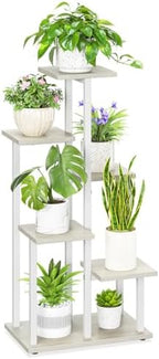 iDavosic.ly 6 Tier Plant Stand Indoor, Corner Tiered Shelf, White by iDavosicly