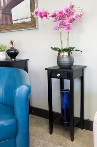 2-Tier Solid Acacia Plant Stand w/Drawer - Image 4