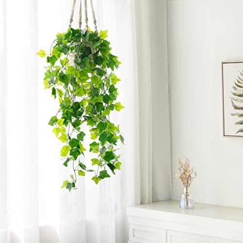 Dahey Macrame Plant Hanger and Fake Hanging Plants for Wall Ceiling Bedroom Bathroom Indoor Boho Home Decor - Image 6
