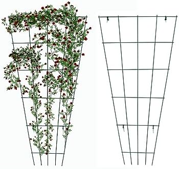 2 Pack 57 Inch x31 Inch Green PVC Pot Trellis Metal Plant Stakes for Climbing Plants,Outdoor,Rose,Vegetable Flower,Backyard by MTBSUPPLY