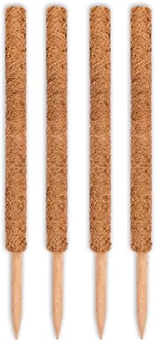 Envelor Coco Moss Poles Plant Support Stakes Coco Plant Stake Pothos Coir Totem Pole Monstera Moss Pole Climbing Plant Support Potted Plant Upward Growth Vine Stackable Coco Sticks, 24 inches, 12 Pack by Envelor