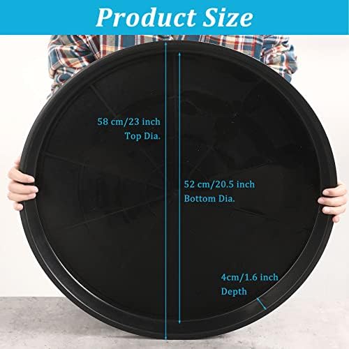 Eccliy 10 Packs 23 Inch Large Black Plant Saucers Plastic Trays - Image 2