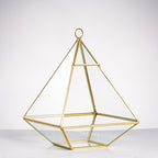 NCYP Geometric Glass Terrarium for Succulent, Air Plants - 5.9x5.9x7.87 Inches - Wall Hanging Glass Planter Pot, Home Garden Tabletop Decoration, Gold (Terrarium Only) - Image 6