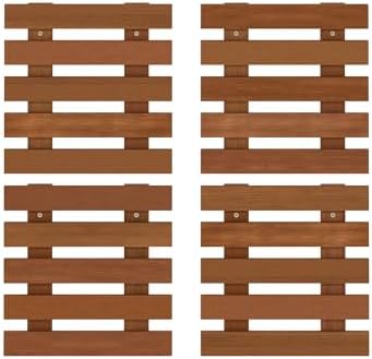 Furinno TIOMAN Outdoor Vertical Wall Planter, Set of 4 Wooden Hanging Planters, for Indoor, Outdoor Plants, Balcony, Patio, Natural - Image 5