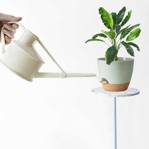 Self Watering Plant Pot with Drainage Hole,Plant Pots Outdoor Flower Pots for Indoor Plants,Modern Green Plastic Self Watering Planters Succulent Pot 7pcs/Set - Image 7