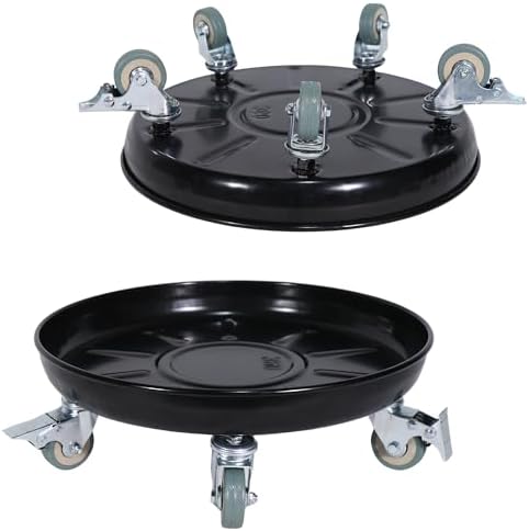 14" 2-Pack Metal Plant Caddy with Wheels, Heavy Duty Caddiq Series Rolling Plant Stand with Rubber Coated Casters & Pedal Brakes, Reinforced M10 Welding, Indoor Outdoor Pot Dolly by fairiland