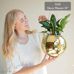 SCANDINORDICA Disco Ball Planter, Value Package, 10-inch Gold - Image 2