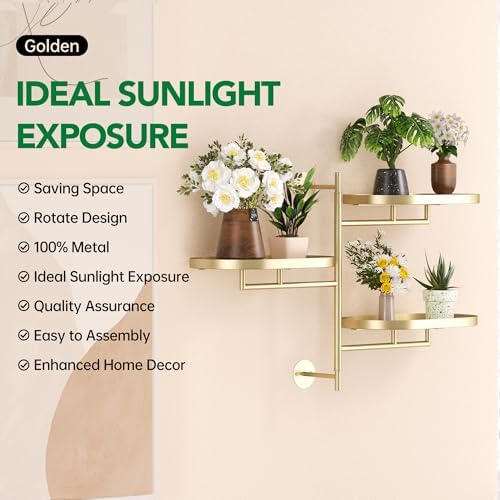 Window Plant Shelf, Wall Mounted Rotating Plant Holder Indoor - Image 3