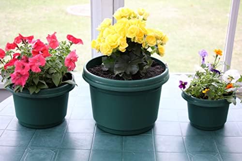Flower Pots with Saucers, 7 inch, Hunter Green Case of 5 - Image 7