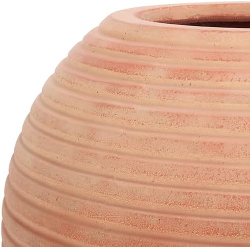 SAFAVIEH Outdoor - Mora Terracotta Ficonstone Cement Round Planter Pot with Drainage Hole, Fully Assembled (PAT1534D) - Image 3