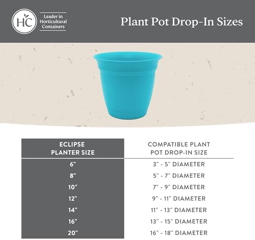 The HC Companies Eclipse Round Planter Pot, 20 Inch, Warm Gray, 2-Pack - Image 6