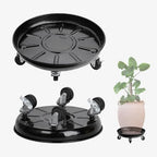 2 Pack Metal Plant Caddy With Wheels 12 Inch Black, Round Rolling Heavy Duty Plant Dolly, Heavy Plant Pot Mover Outdoors or Indoors, The Metal Wheel Can Rotate 360 Degrees or Lockable. by AyaLight