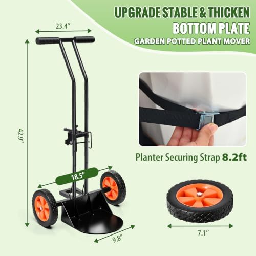 Pot Mover for Heavy Plants, 180LBS Stable Steel Base, No Deforming - Image 6