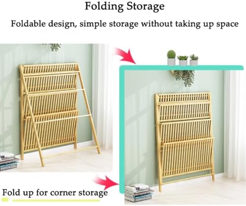 3‑Tier Folding Ladder Bamboo Plant Stand, 48in Tall Corner Floor‑Standing P - Image 5