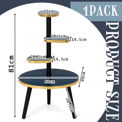 Amyhill Mid Century Modern Decor for Home 4-Tier Plant Stand Colorful Mid Century End Table Modern Storage Shelf for Living Room, Bedroom, Balcony, Boho Home Decor(Dark Green) - Image 3