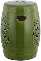 SAFAVIEH Outdoor Flora Ceramic Garden Stool, 18.5" Spring Green ACS4527E - Image 6