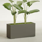 Greenline Leo Tall Rectangular Fiberglass Planter, Outdoor Planter Box - Image 2
