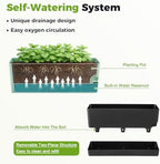 Self Watering Pots for Indoor Plants 17 Inches Window Boxes Planters Rectangular Flower Pots Rectangle Herb Pots Large Plant Pots with Drainage Holes and Saucers Windowsill Planter (4, Black) - Image 5