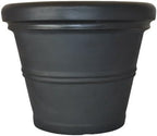 Tusco Products RR245BK Classic Rolled Rim Garden Planter, 24.5", Black by TuscoProducts