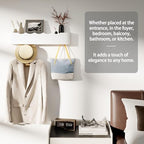 Coat Rack Wall Mount with Shelf 4 Hidden Hooks Modern Wooden Key Holder Entryway Organizer for Hallway Bedroom Bathroom Home Decor Storage for Hanging Coats Hats Bags Towels, Wave-Shape White - Image 6