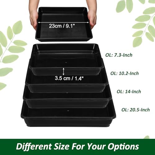 PATIKIL Plant Saucer Tray, 10 Pack 10 Inch Plastic Square Plant Saucer Flower Planter Drip Tray for Indoors Outdoors Patio Balcony, Black - Image 3