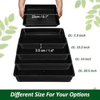 PATIKIL Plant Saucer Tray, 10 Pack 10 Inch Plastic Square Plant Saucer Flower Planter Drip Tray for Indoors Outdoors Patio Balcony, Black - Image 3