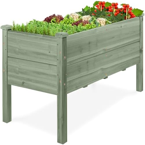 Best Choice Products 48" x 24" x 30" Raised Garden Bed with Extra Deep 16" Depth, Elevated Wood Planter Box Stand for Backyard, Patio, Balcony, Natural Fir Wood - Sage by BestChoiceProducts
