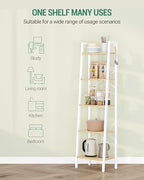 Hzuaneri Ladder Shelf, Bookshelf, Freestanding Corner Storage Shelf - Image 4