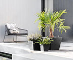 Ecopots Rotterdam Square Flower Planter, Dark Grey, 12" - Image 3
