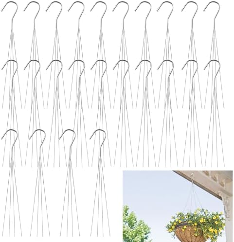 24 Inch Orchid Wire Plant Hangers for Hanging Baskets, 4-Wire by GBACHOOSE