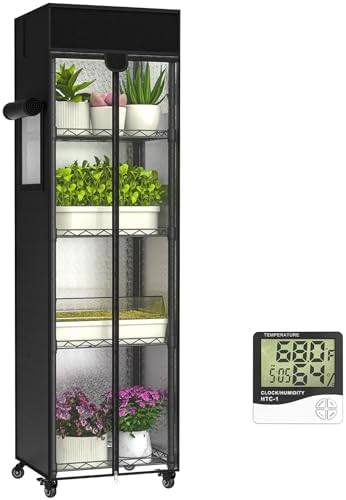 Small Greenhouse for Indoors, 5 Tier 15.7" L×11.8" W×62.3" H by Aouipris