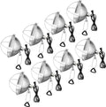 Macarrie 8 Pack Clamp Lamp Light with Aluminum Reflector, 6ft SPT-2 18awg Cord and Adjustable Stand Fixture, up to 150 Watt, E26 Socket, No Bulb (10.5 Inch) by Macarrie