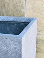 Kante 24" H Square Slate Gray Concrete/Fiberglass Indoor Outdoor Elegant Tall Planter - Image 4