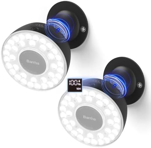 Barrina OG03C Rechargeable Puck Grow Light, 5200mAh, 5000K, 2 Packs, Black by Barrina