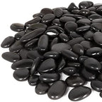GASPRO 30 Pound River Rocks, Decorative Stones for Walkways, Outdoor Landscaping, Garden, Yard, 1 to 2 Inch, Black Polished Pebbles for Planters, Flower Beds, Vase by GASPRO